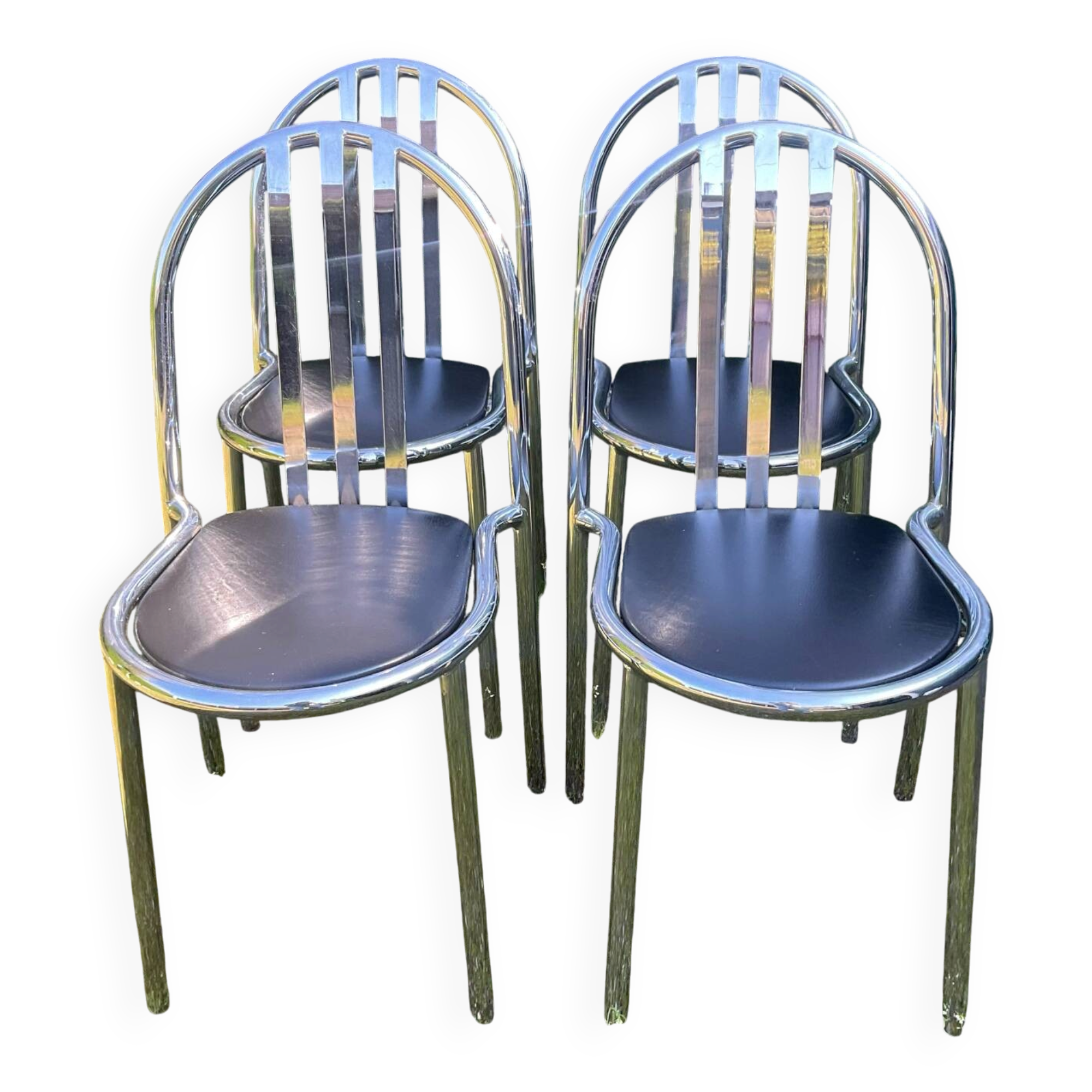 Set of 4 chrome chairs by Robert Mallet Stevens