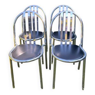 Set of 4 chrome chairs by Robert Mallet Stevens