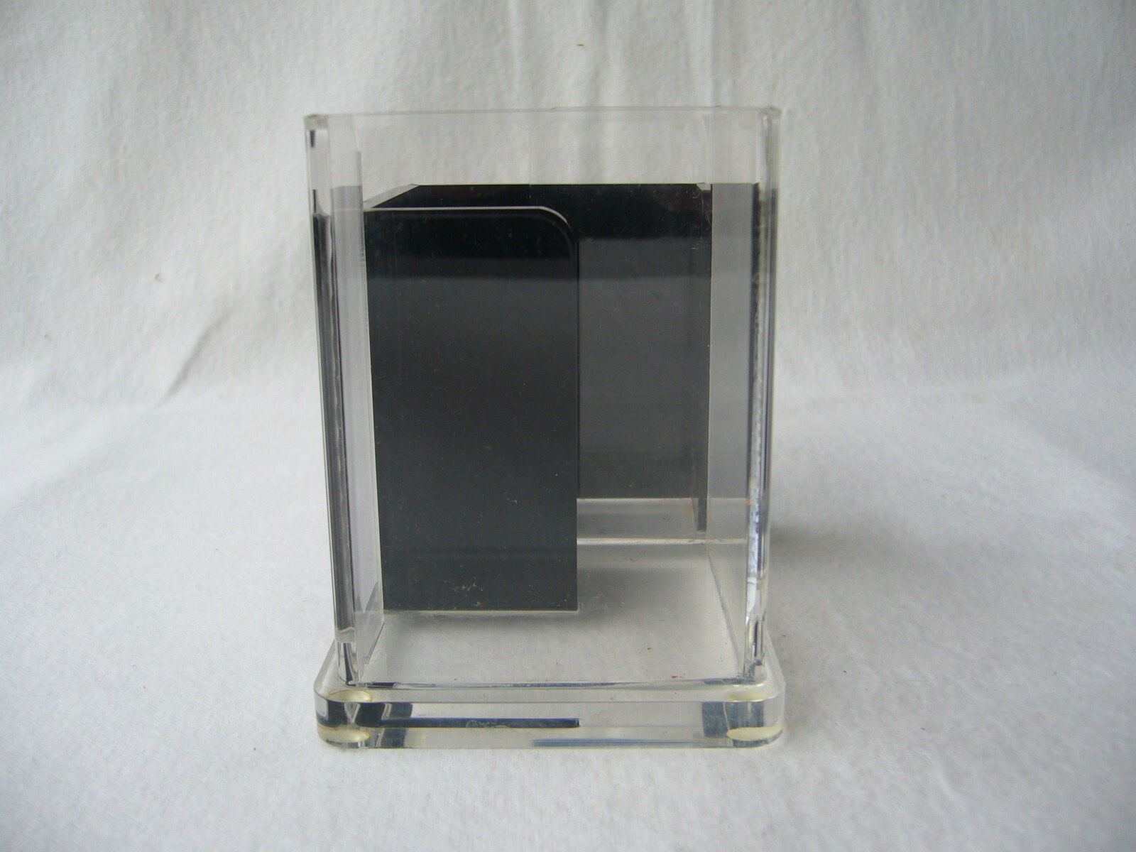 Vintage pencil jar in black and white plexiglass