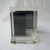 Vintage pencil jar in black and white plexiglass