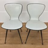Pair of skai and metal chairs 1950