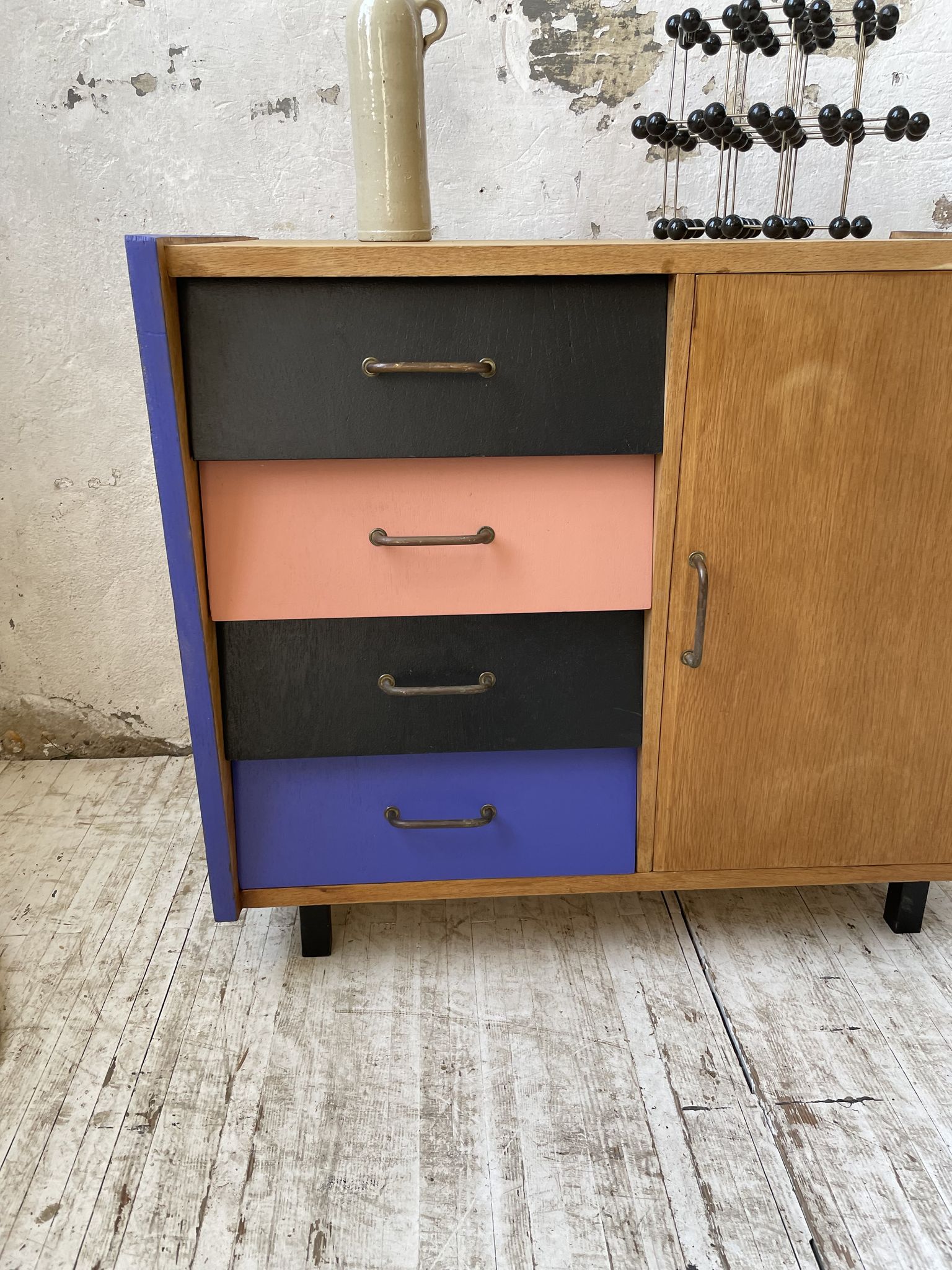 Colorful chest of drawers furniture 60s