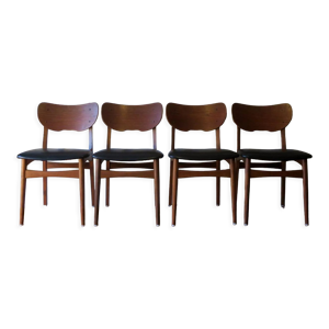 Lot de 4 chaises de salle