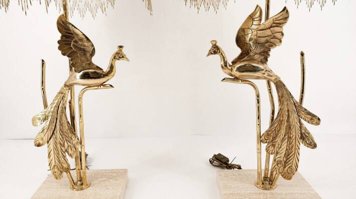 RARE - Lanciotto Galeotti pair of lamps, Italy - sold by Maison Jansen