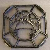 Old underplate decorations aluminum deer - vintage