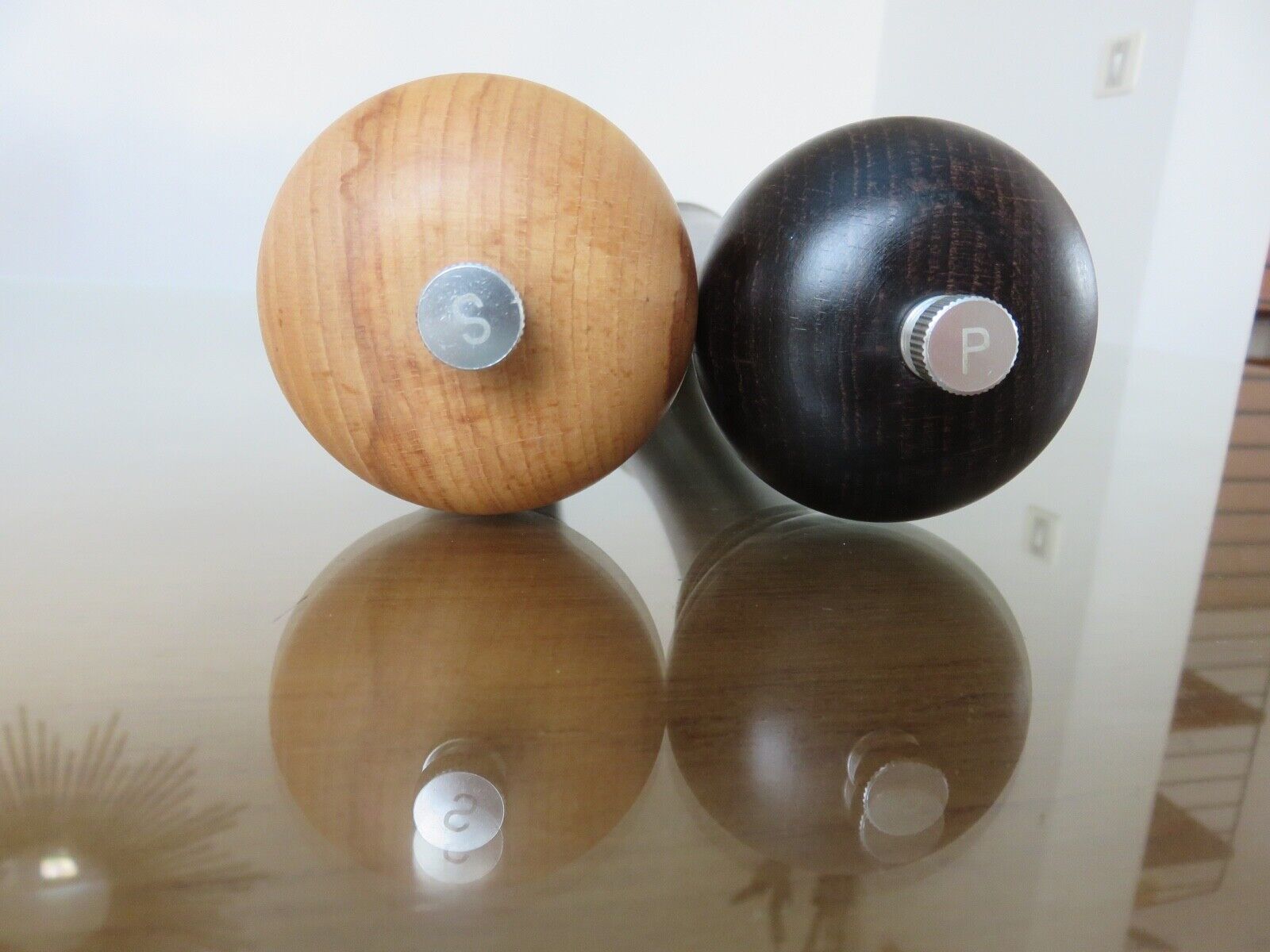 Salt and pepper mills " stoha design " germany, xxl, beech, 1980s