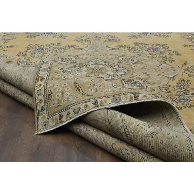 1970s Turkish Hand-Knotted Wool Cotton Orange Area Rug 293x381