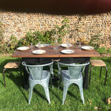 Solid wood farmhouse table