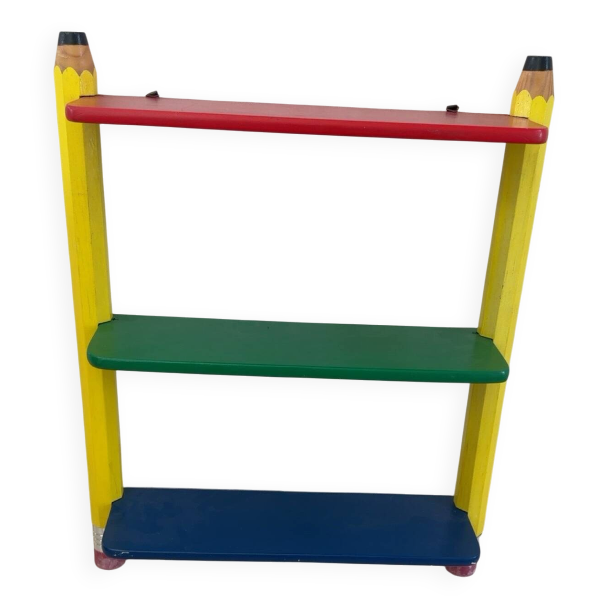 Vintage 80s pencil shelf – Memphis style – attributed to Pierre S.