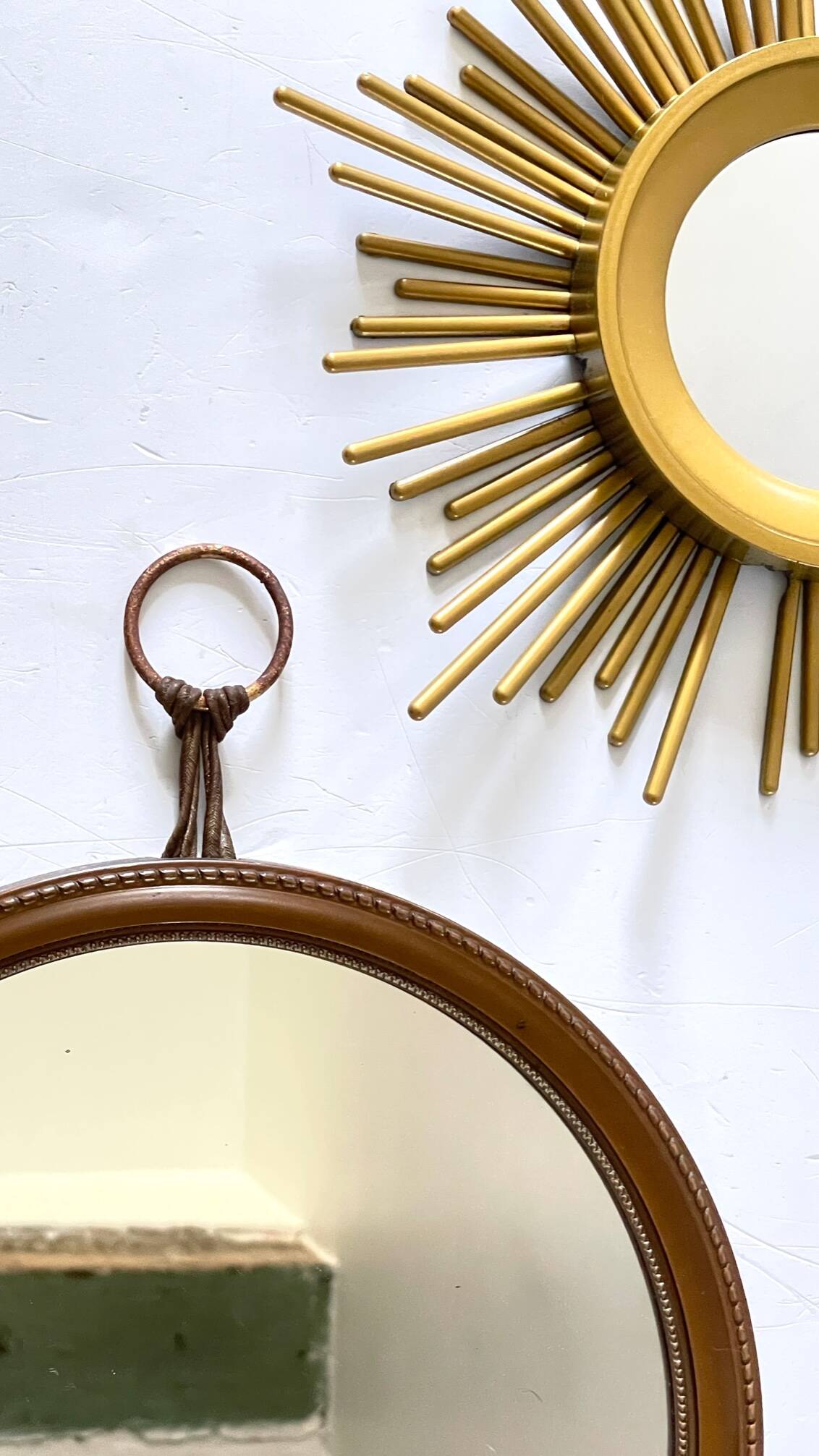 Duo of Vintage Golden SUN MIRRORS