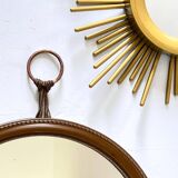 Miroirs rond doré et miroir soleil doré vintage