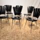 6 vintage chairs 1950 chrome skaï black