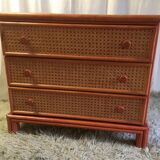 Chest of drawers wood and canning - 80s