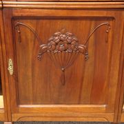 Enfilade Art Déco en noyer et plateau en marbre