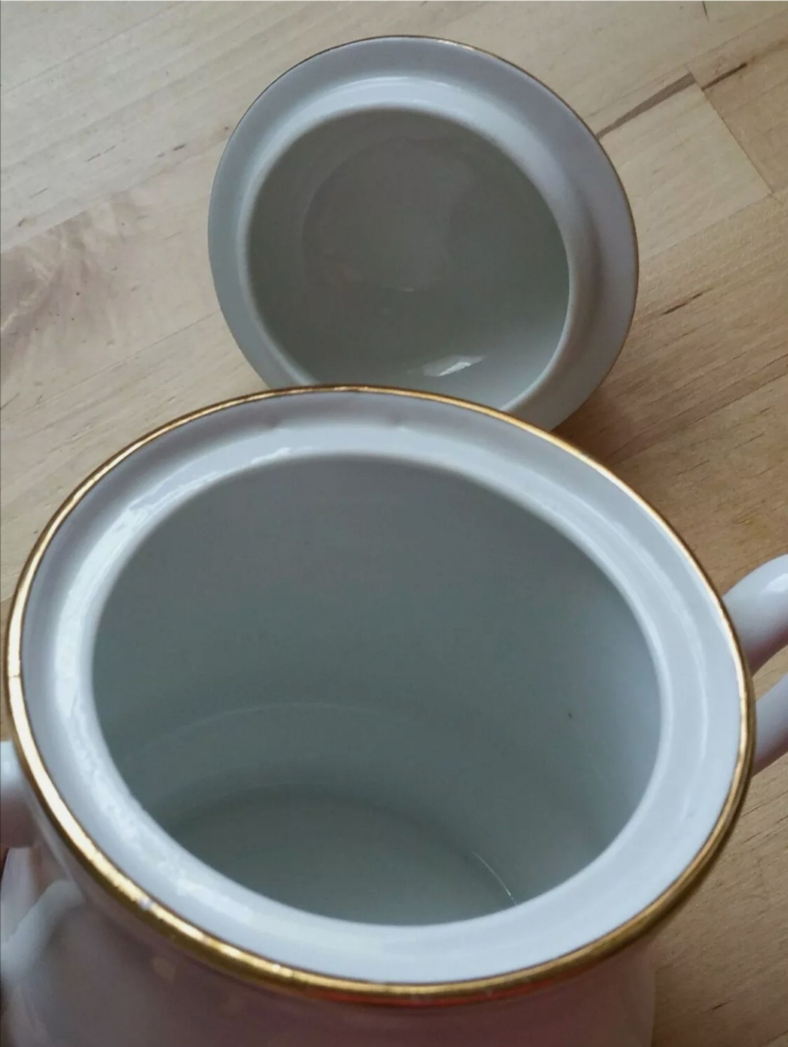 Sucrier vintage porcelaine de Limoges liseré or