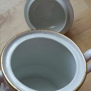 Sucrier vintage porcelaine de Limoges liseré or
