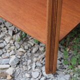 Art deco engraved wood side table