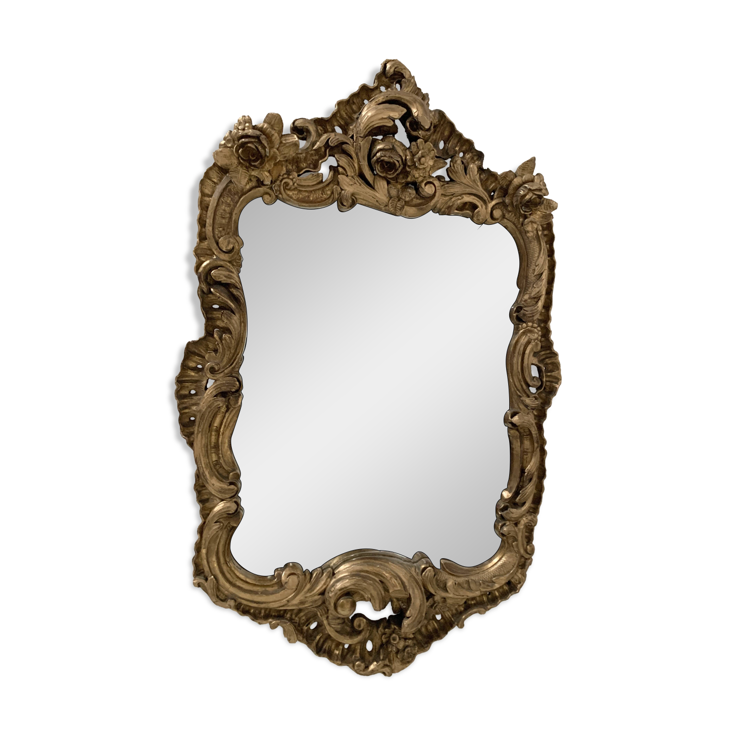 Louis XV mirror in carved gilded wood, late 18th century