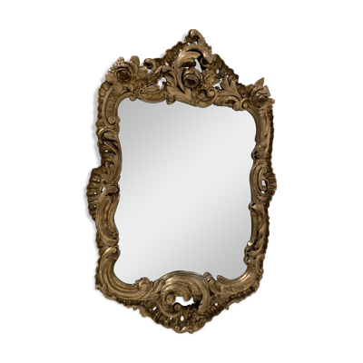 Miroir Louis XV en bois sculpté doré Epoque fin XVIII siècle