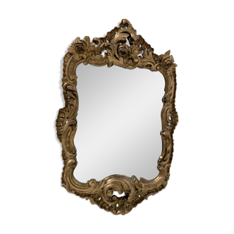 Louis XV mirror in carved gilded wood, late 18th century