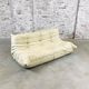 Togo sofa in beige leather by Michel Ducaroy for Ligne Roset, 1986