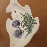 Plat poisson en céramique blanche années 70