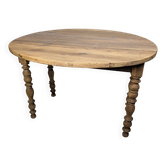 Table à volets ancienne en bois massif, pieds tournés