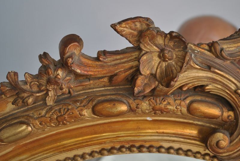 Mirror of style Louis XVI gilded stucco 1880