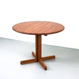 Round Dining Table in Solid Teak, 1970s