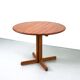 Table à manger ronde en teck massif, années 1970