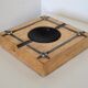 Ashtray empty pocket brutalist industrial metal and wood