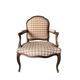 Fauteuil cabriolet bois et tissu style fin XXème