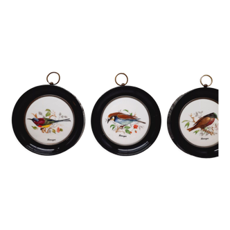 Lot de 3 cadres médaillons porcelaine