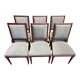 Set of 6 Louis XVI style chairs in green velvet