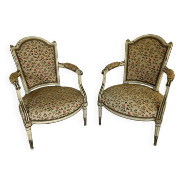 SET OF ARMCHAIRS LOUIS XVI PERIOD gendarme hat 18TH