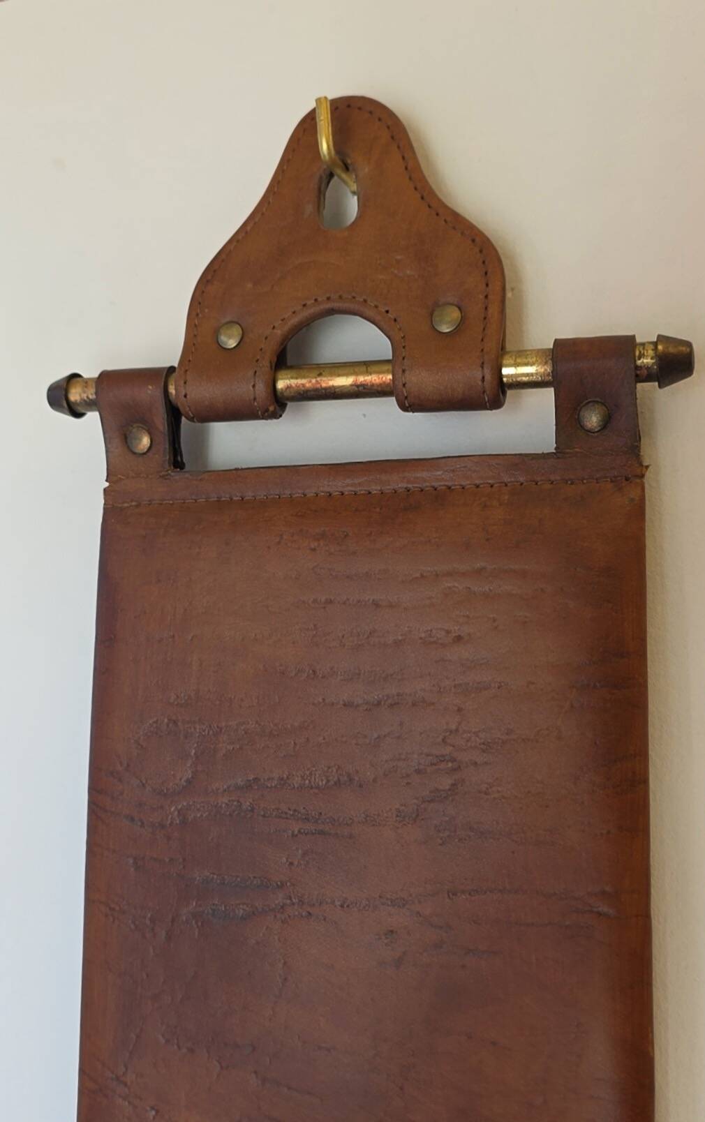 Leather Mirror, attributed to Uno & Östen Kristiansson, Luxus Vittsjö, circa 1970