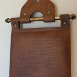 Leather Mirror, attributed to Uno & Östen Kristiansson, Luxus Vittsjö, circa 1970