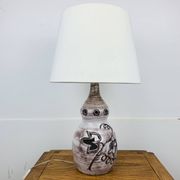Lampe céramique ajourée, feuilles de vignes, années 60