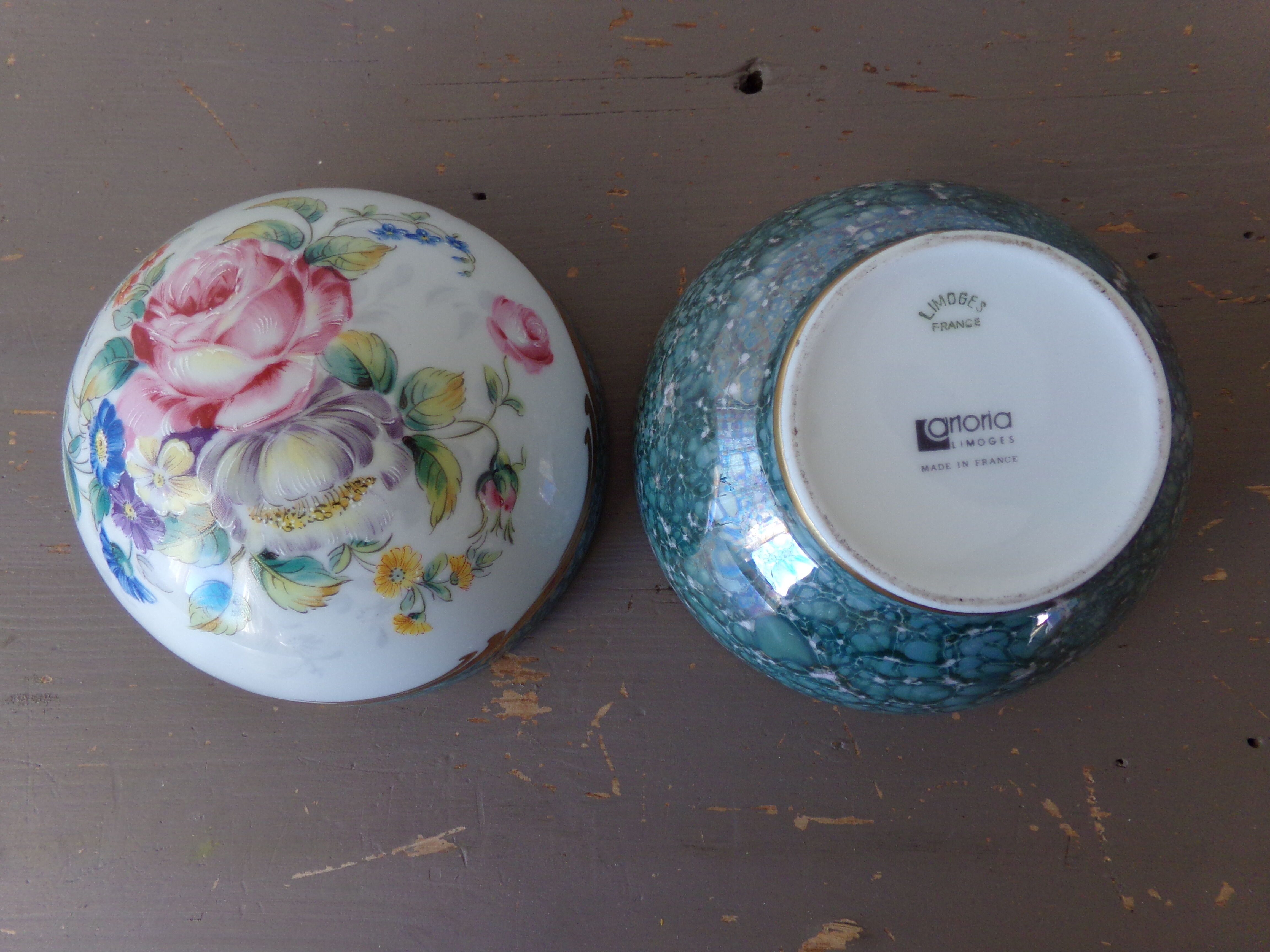 Limoges porcelain box ball shape