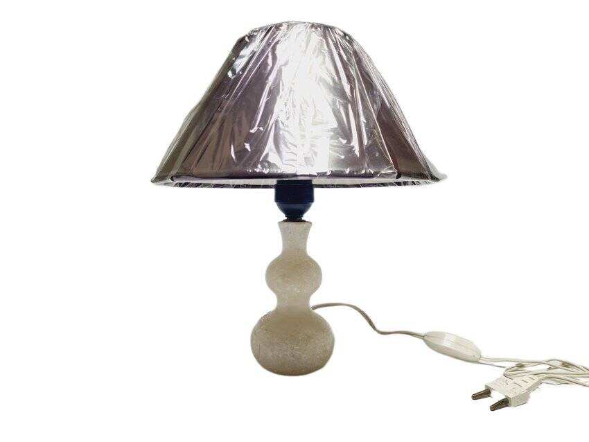 Art Deco alabaster bedside lamp, Belgium, 1950s