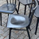 Set of 4 black laquered dining chairs