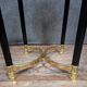 Round side table in brass and smoked glass – 1970s