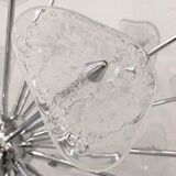 Lustre spoutnik en verre de Murano transparent