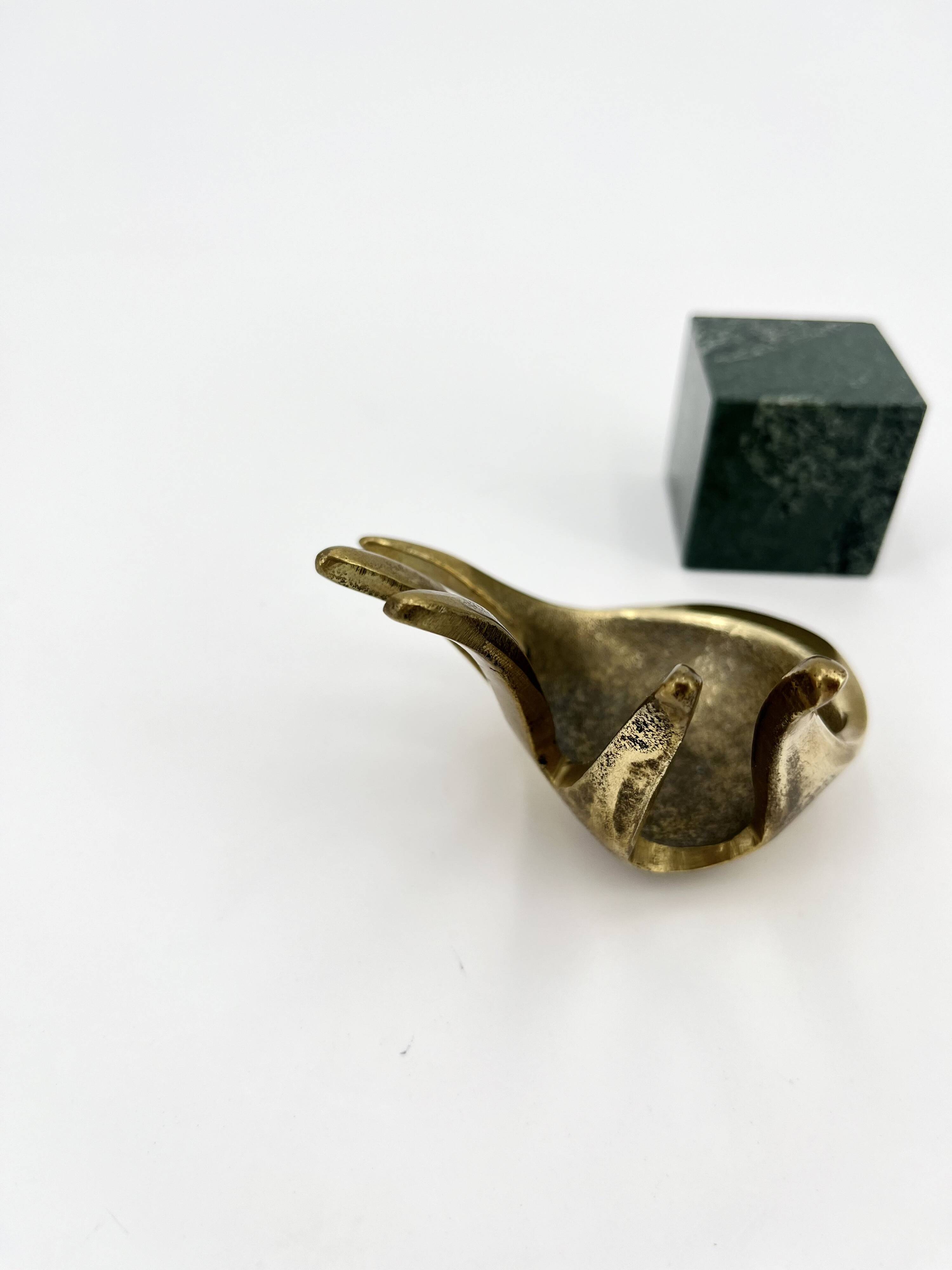 Brass Hand Ashtray, by Walter Bosse for Herta Baller, 1950s Austria