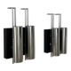 Pair of vintage wall lights, chrome-plated metal and blackened oak, France, 1970