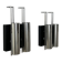 Pair of vintage wall lights, chrome-plated metal and blackened oak, France, 1970
