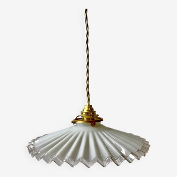 suspension in pleated opaline early 20th century