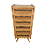 Dresser in oak and wicker