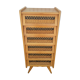 Commode semainier en chêne et osier