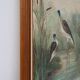 Large decorative painting of birds in water, France 1960s